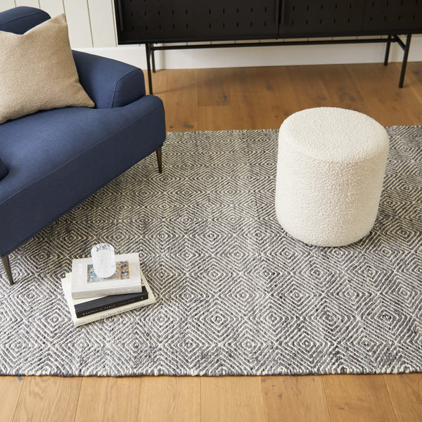 Cilo Ivory Bouclé Fabric Ottoman