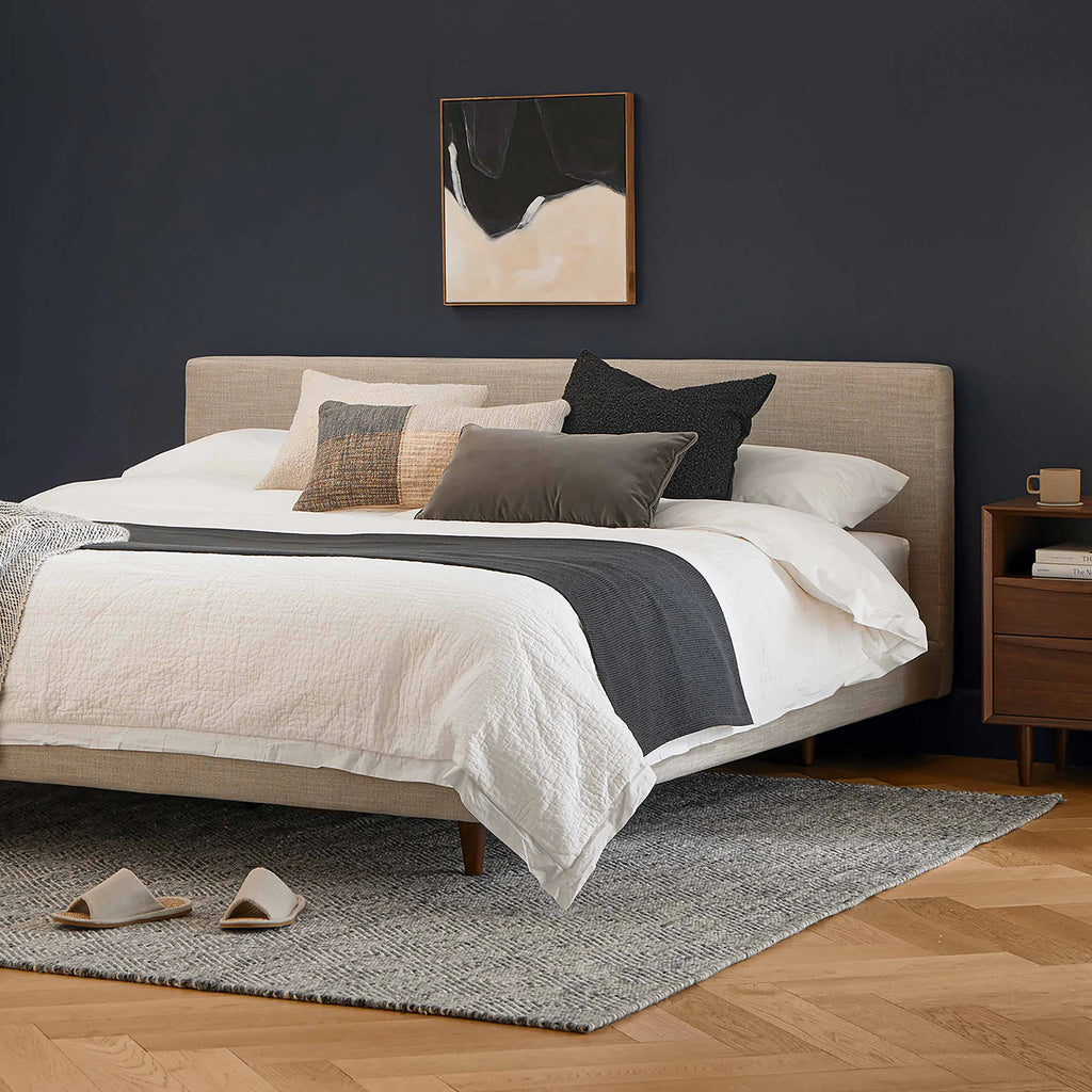 Tesa King Low Bed – Clay Taupe
