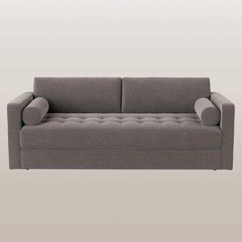 Sten 88" Velvet Sofa Bed Hale Warm Grey