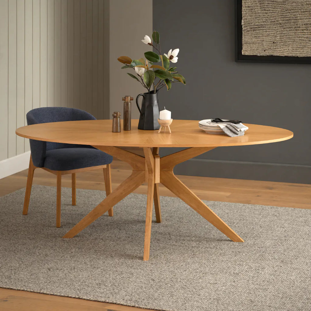 Oak 75" Oval Dining Table