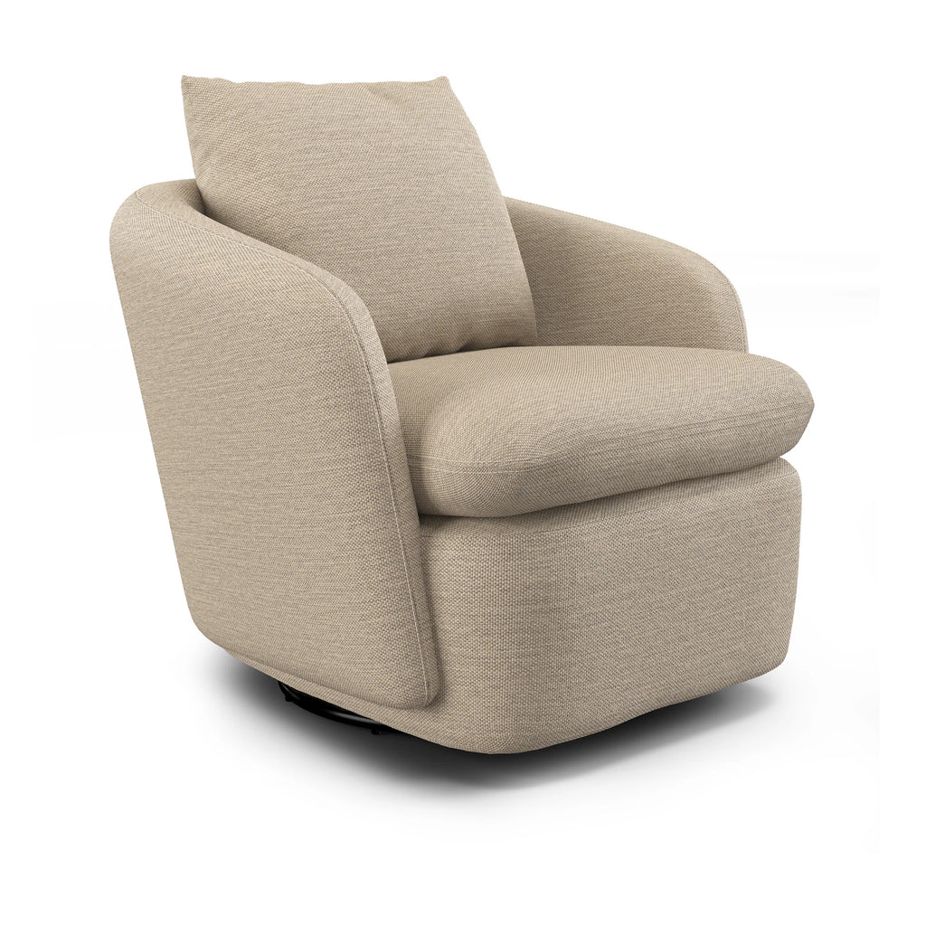 Leah 33" Swivel Lounge Chair - Silver Taupe