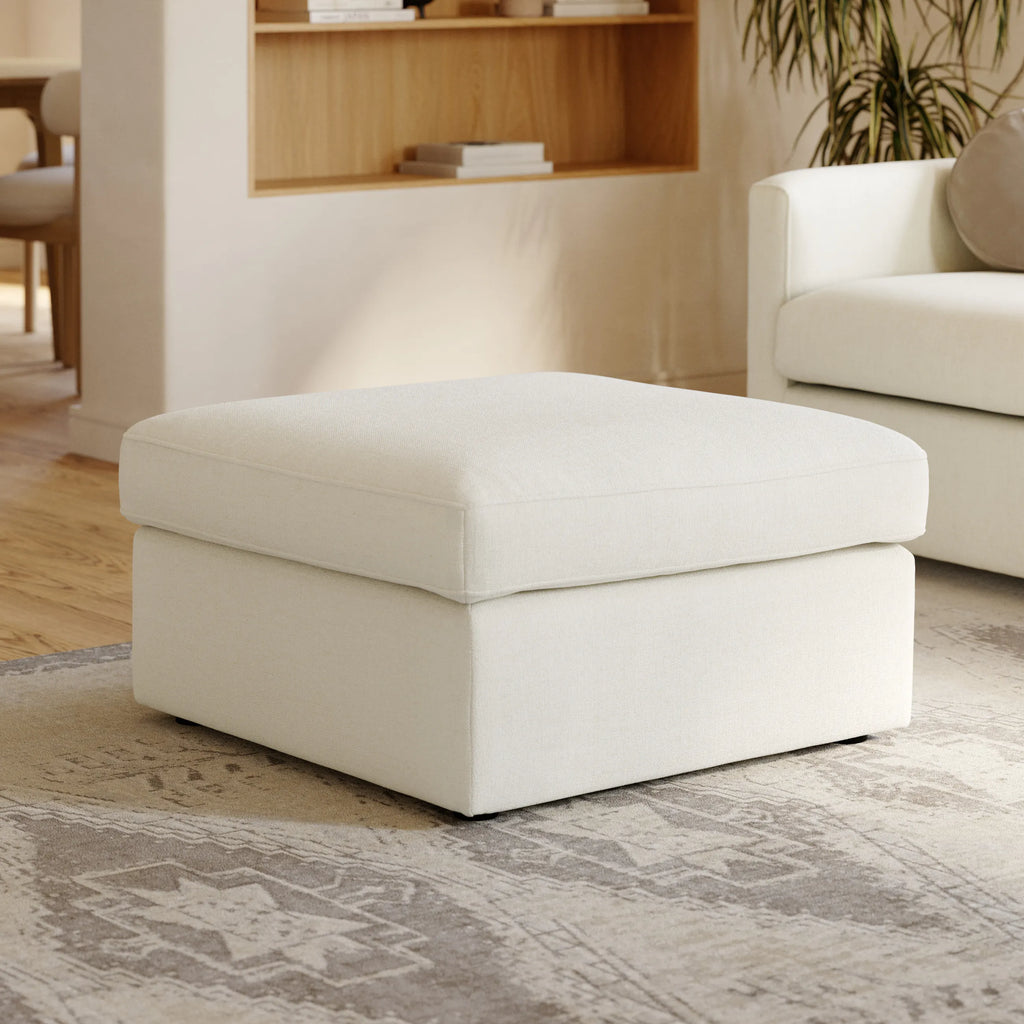 Lea 33" Ottoman - Savoy Ivory