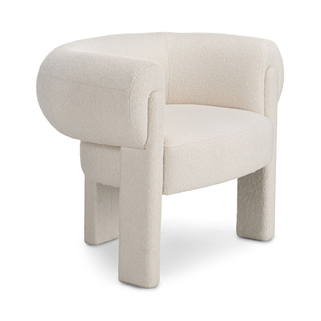 Evara Lounge Chair – Ivory Wool Bouclé