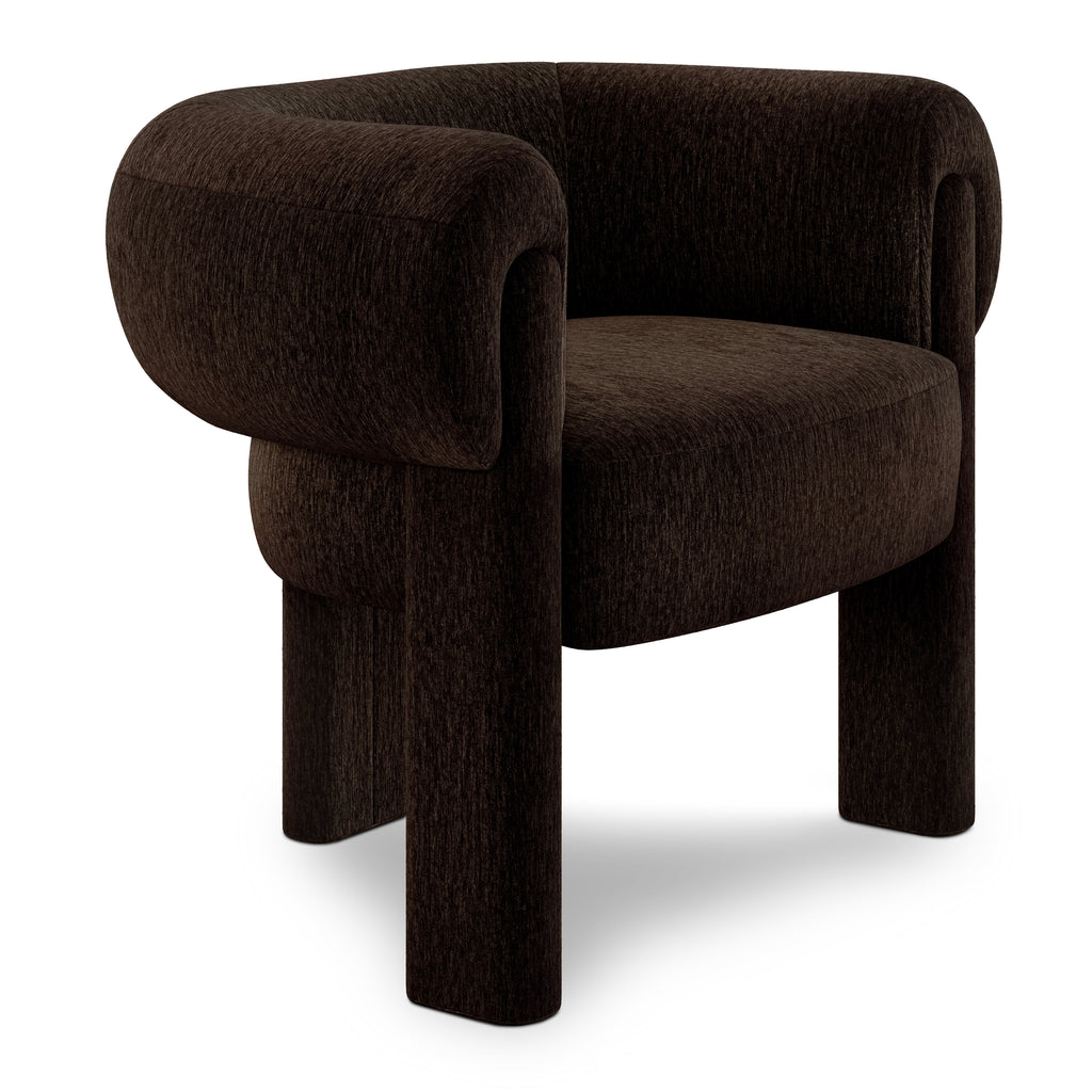 Aveline 33.5" Velvet Lounge Chair – Melange Espresso
