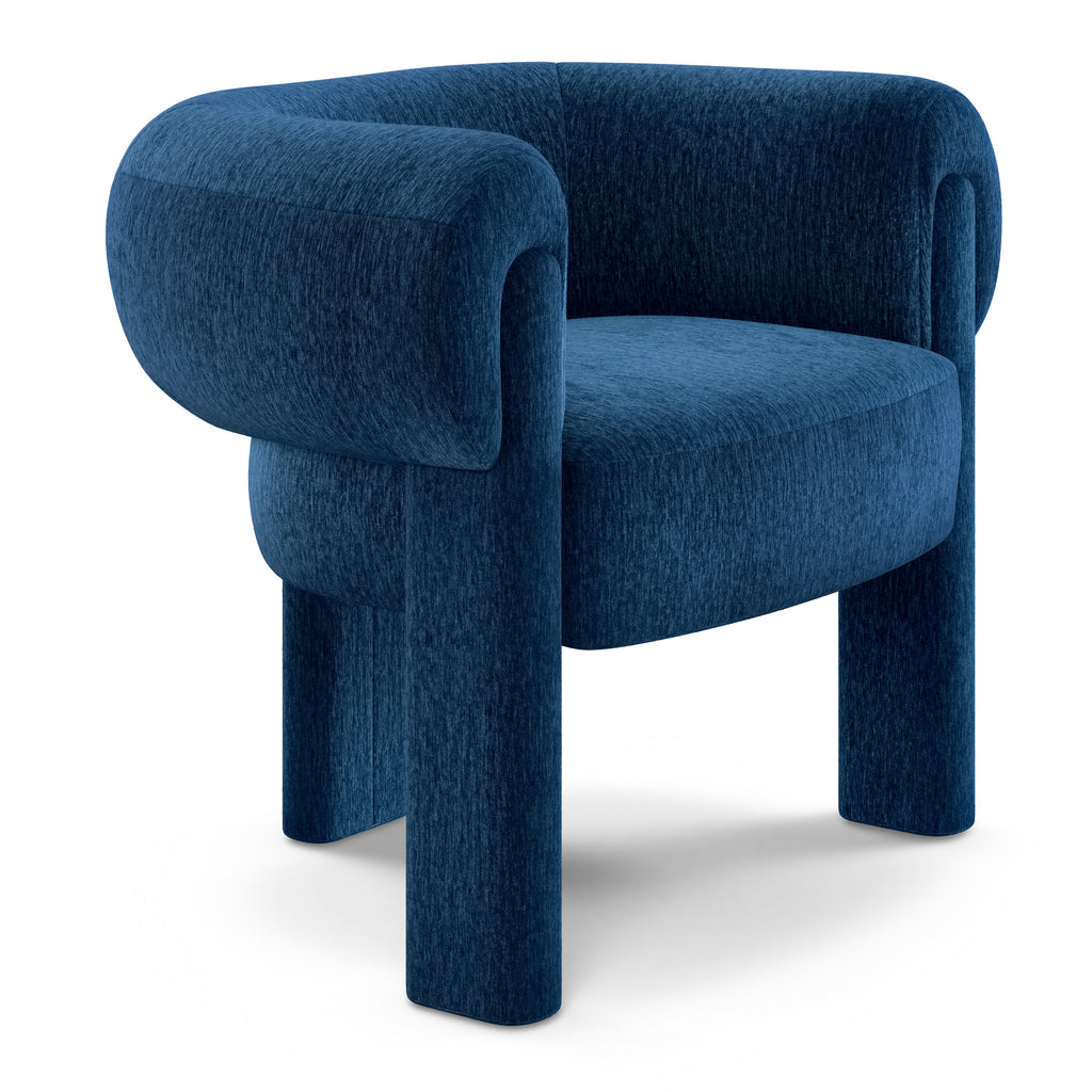 Evora Velvet Lounge Chair – Melange Twilight