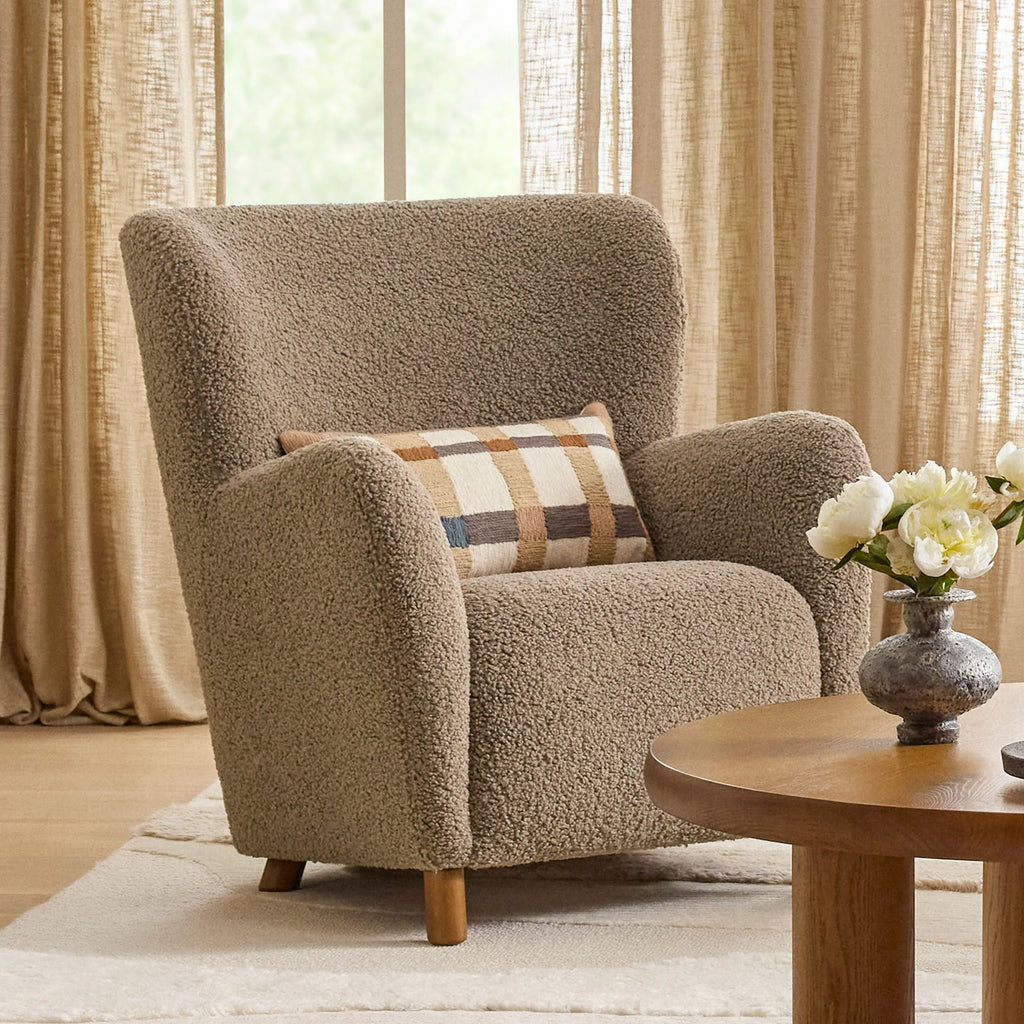 Arc 31.5" Wingback Lounge Chair - Short Shearling Taupe