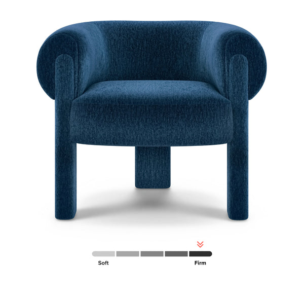 Evora Velvet Lounge Chair – Melange Twilight