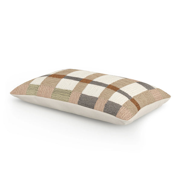 Plaid Small Pillow - Ivory Multi 12