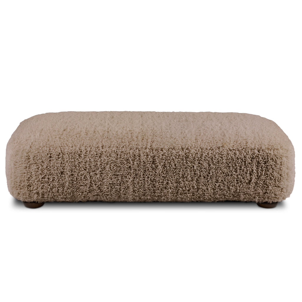 Long Shearling Taupe  59" Ottoman
