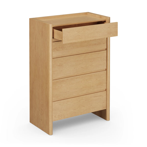 Tom 5-Drawer Chest Dresser White Oak