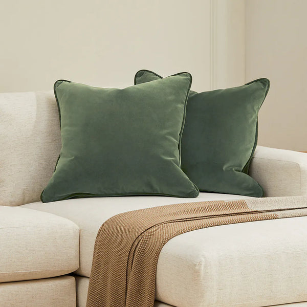 Luci Velvet Pillow Set of 2- Plush Pacific Green