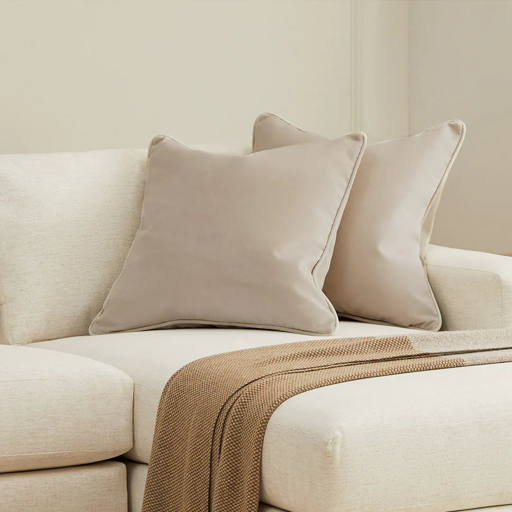 Luci Velvet Pillow Set of 2- Plush Pacific Taupe