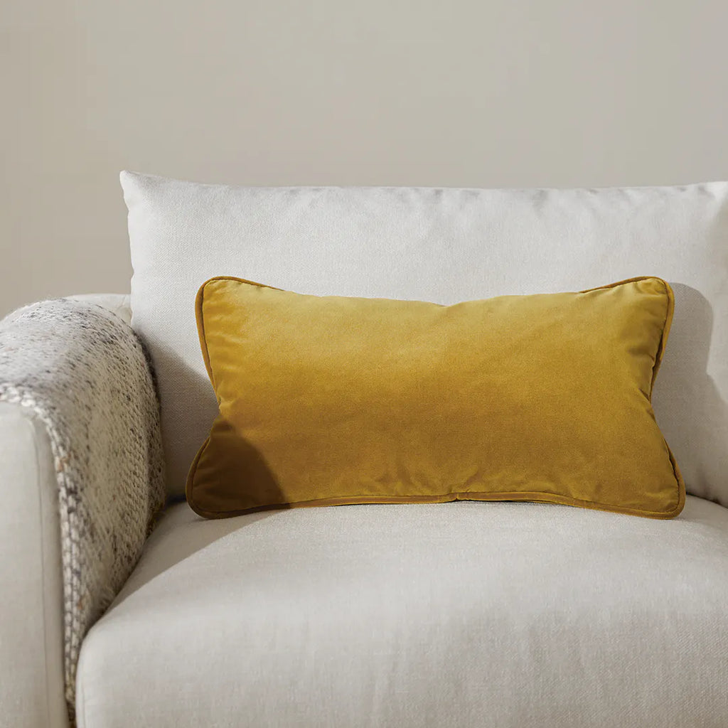 Luci Velvet Small Pillow - Plush Yarrow Gold