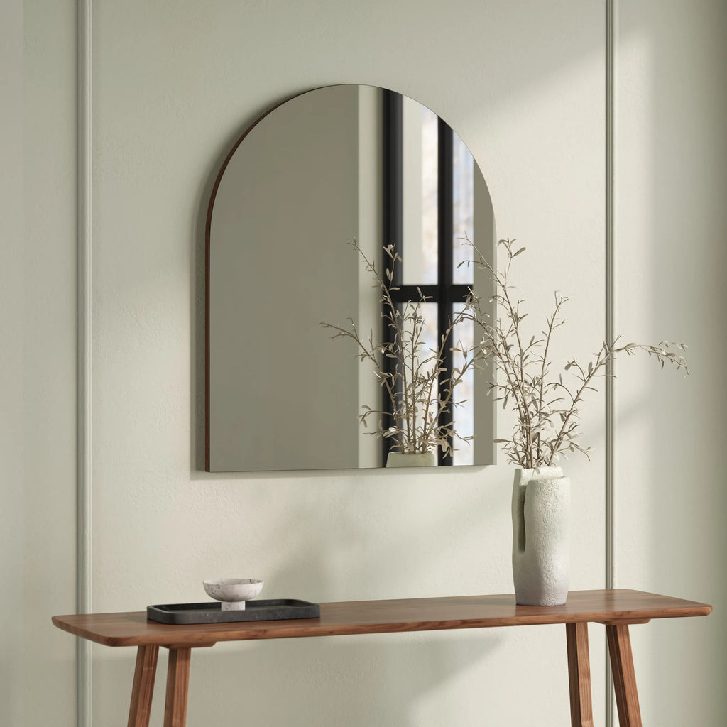 Walnut Arched Wall Mirror
