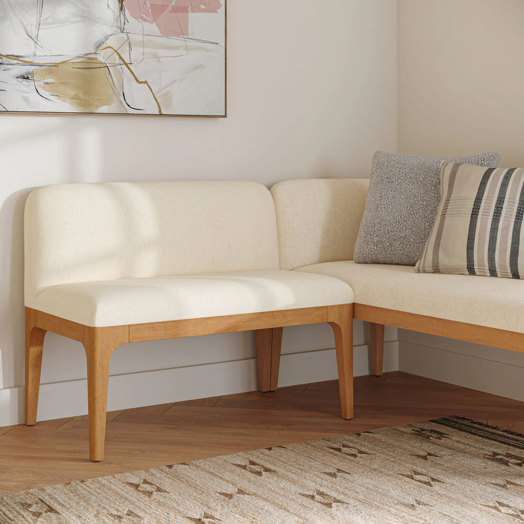 Banquette 34" Armless Sand Ivory & Natural Oak