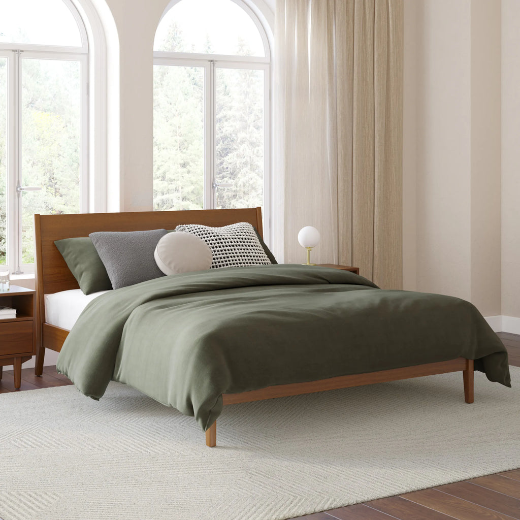 Copa Walnut Queen Low Profile Bed