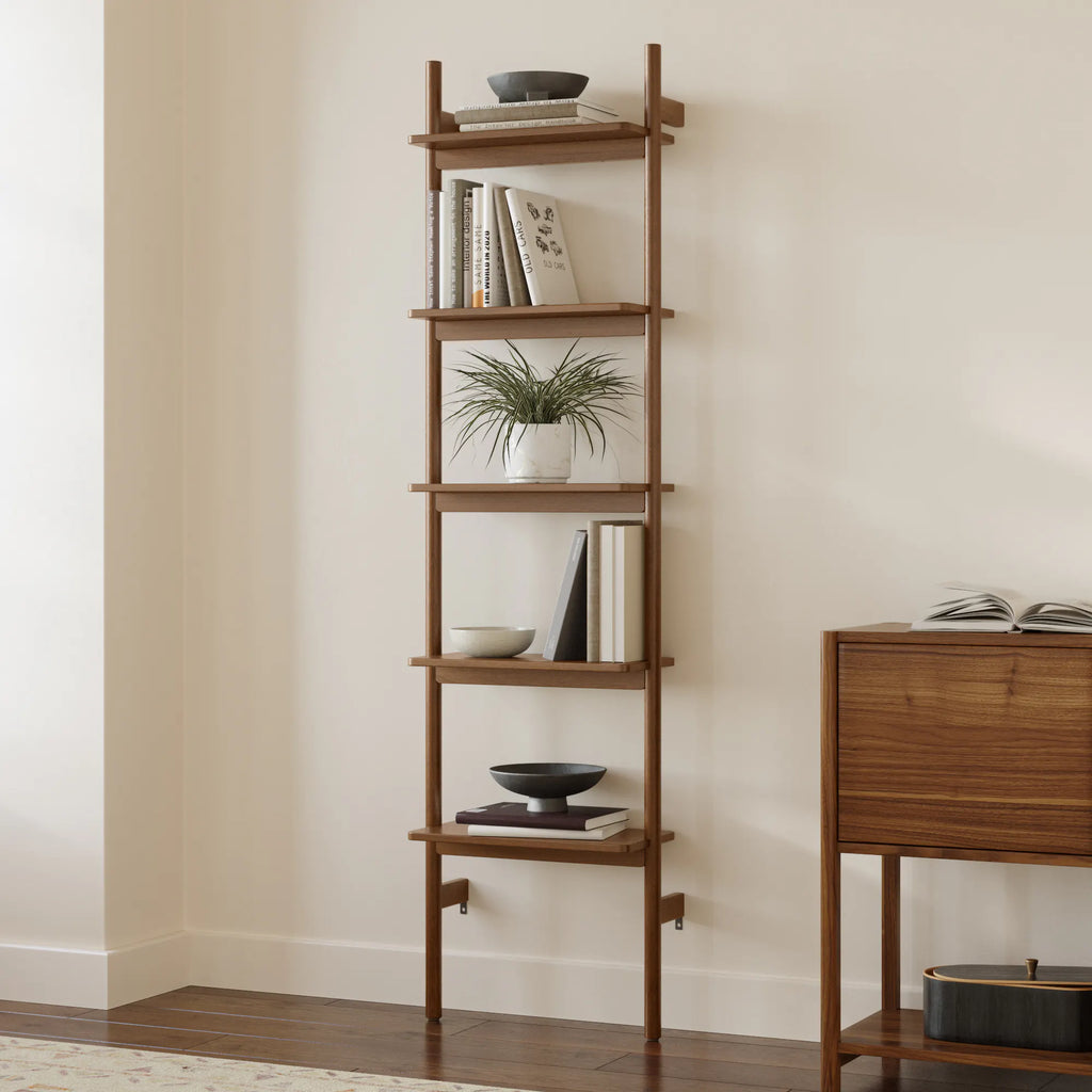 Hadi 21" Modular Shelving Unit, Narrow - Walnut