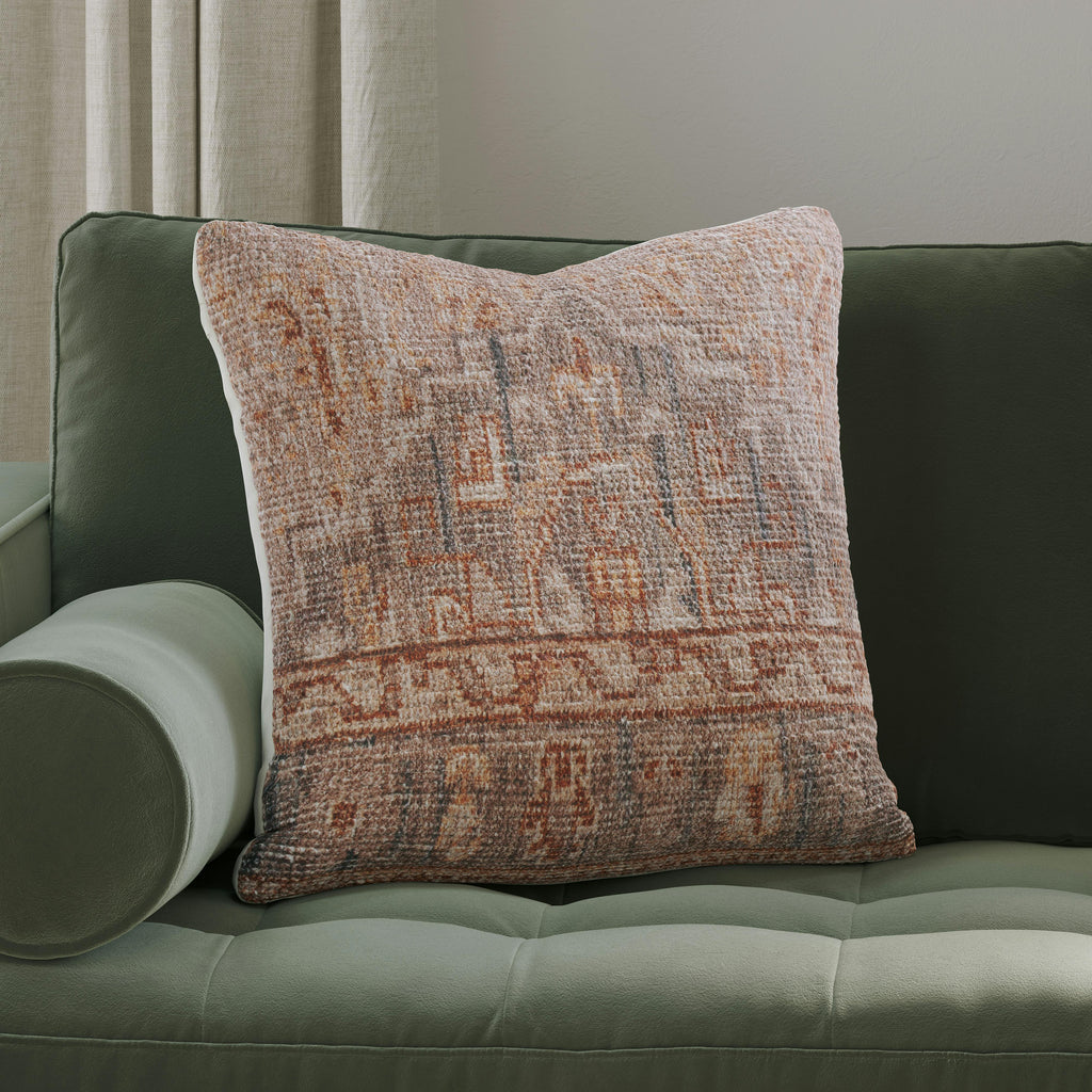 Mila Persian Style Rust Pillow 20" X 20"