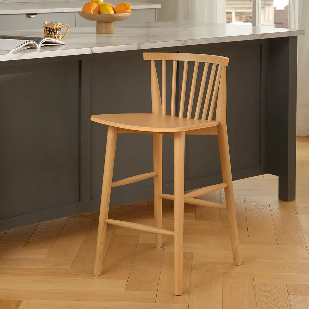 Rue Light Oak Wood Counter Stool
