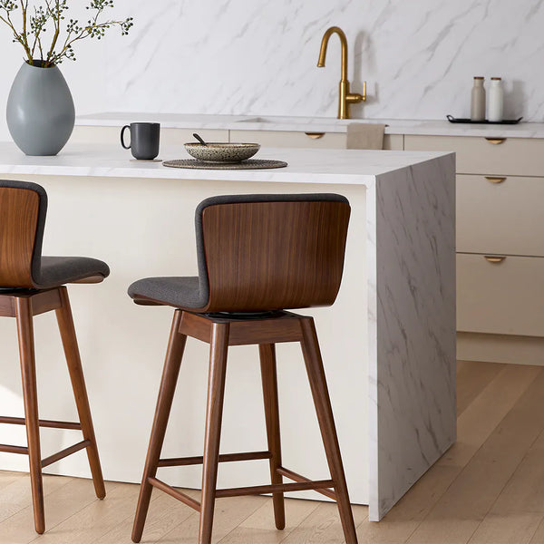 Leto Swivel Counter Stool Miller Grey Walnut
