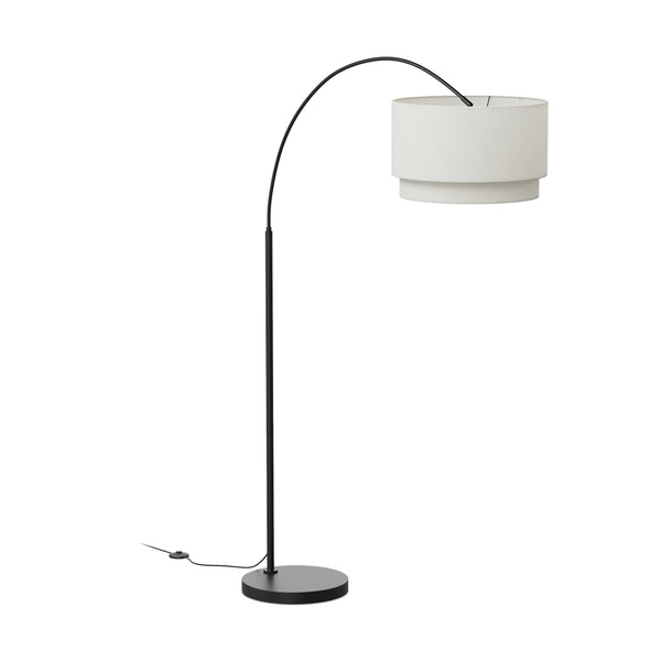 Black Ecru Large Linen Floor Lamp