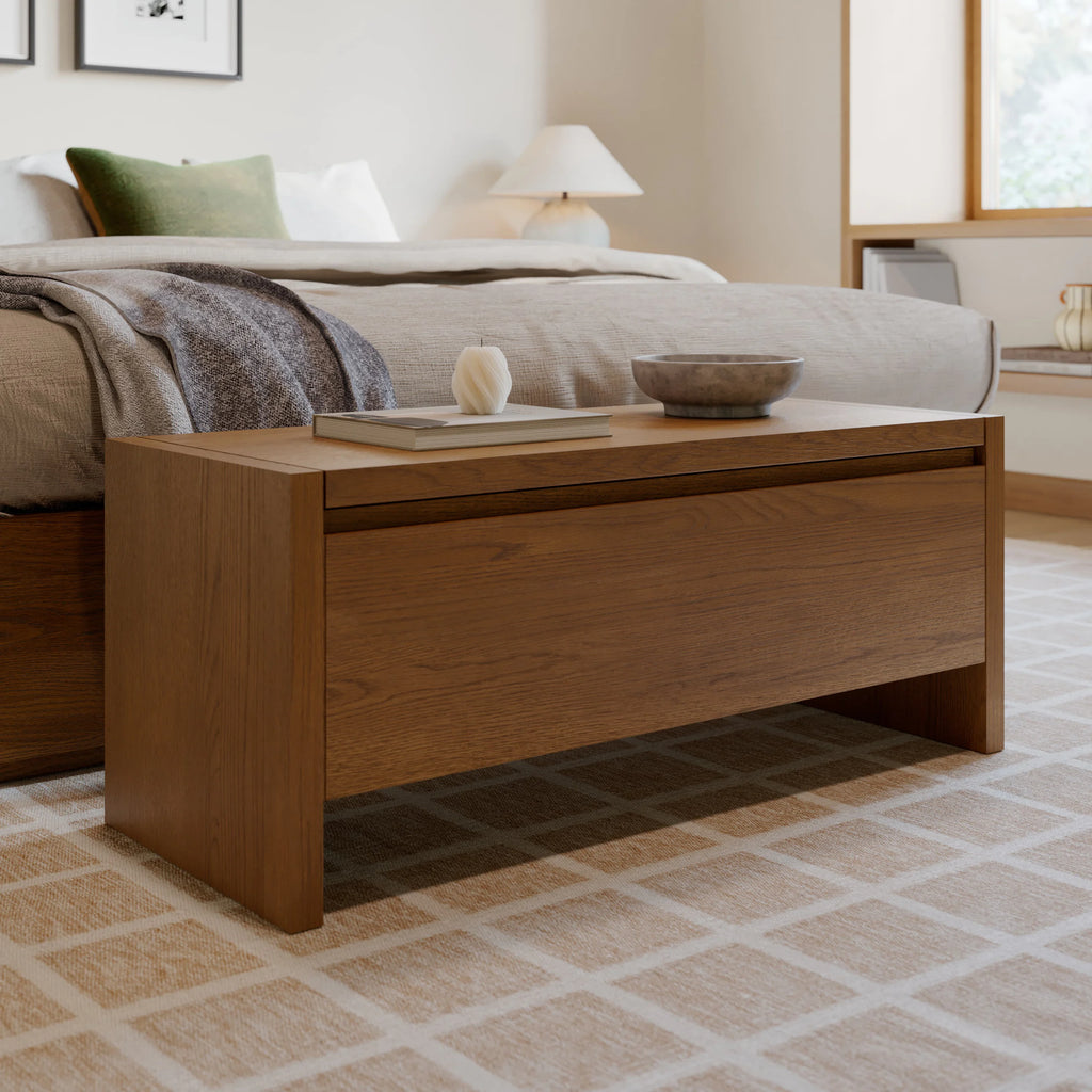 Lea 42" Storage Bench - Smoked Oak