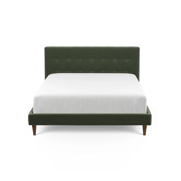Sevi King Tufted Velvet Bed - Plush Pacific Green