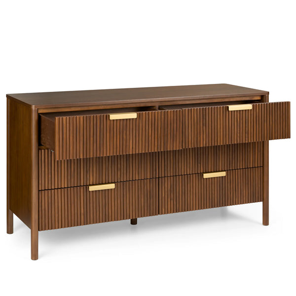 Olivia 6-Drawer Double Dresser Walnut