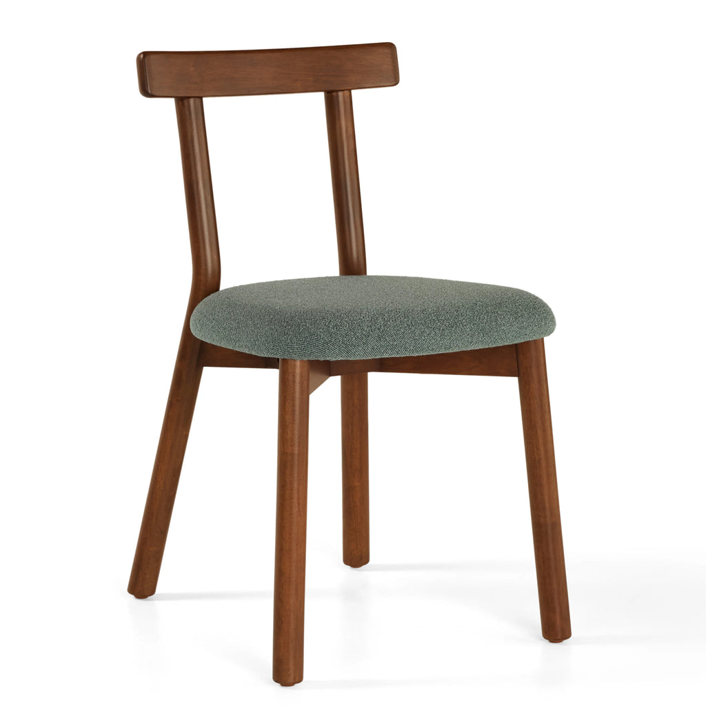 Ula Walnut & Ratine Green Dining Chair (Set of 2)