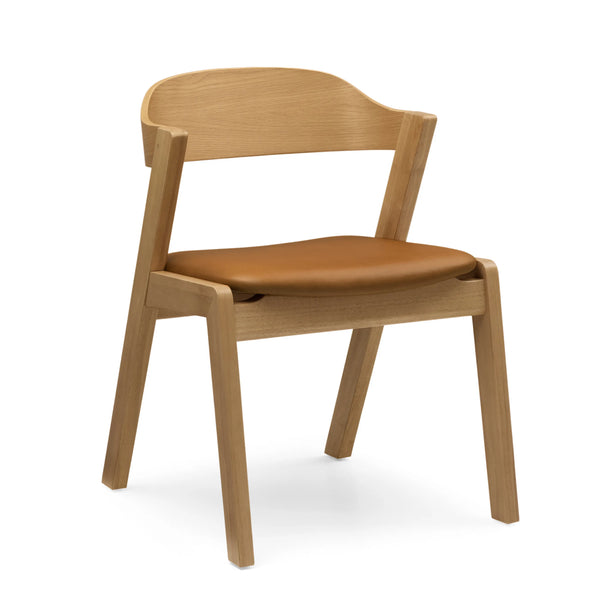 Maja Leather Dining Chair - Oak and Taos Tan