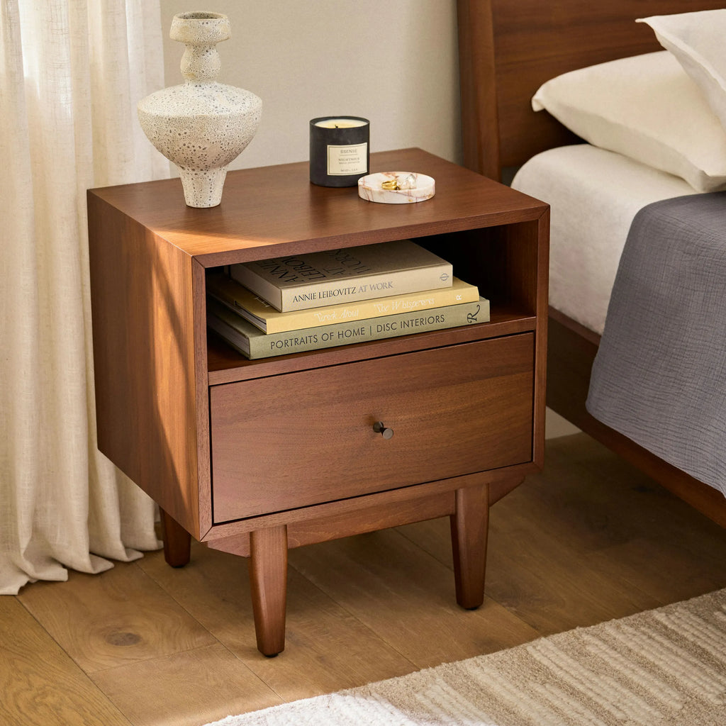 Copa 1-Drawer Nightstand – Walnut
