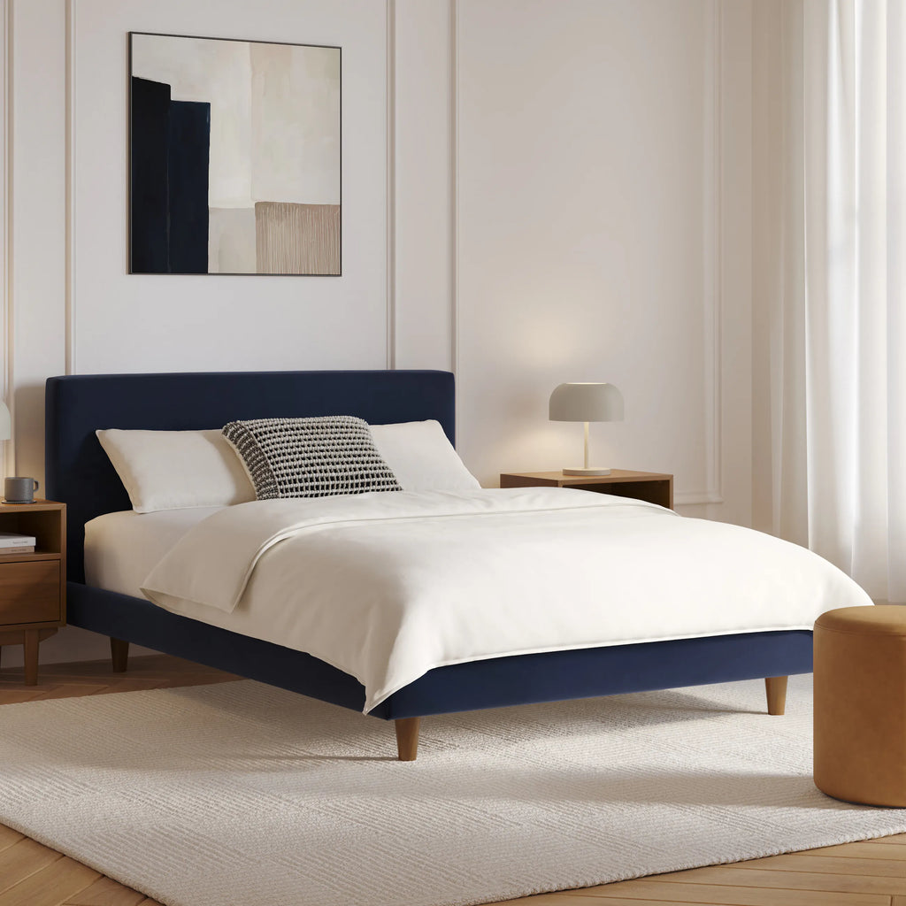 Tesa Full Low Profile Velvet Bed - Hale Ink