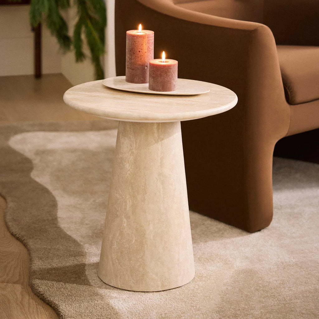 Nemo Travertine Side Table