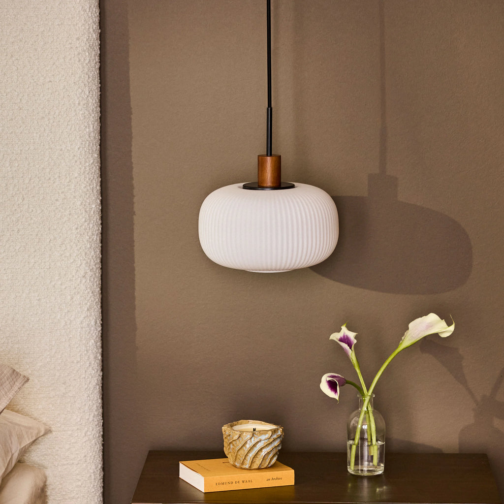 Kap Glass Pendant Lamp - Walnut