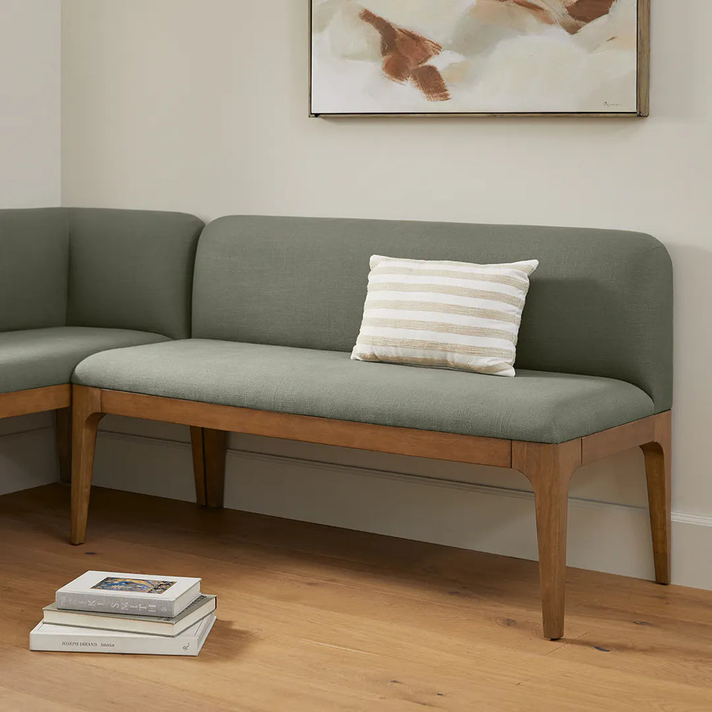 Rosa Welsh Green 53" Armless Banquette Smoked Oak
