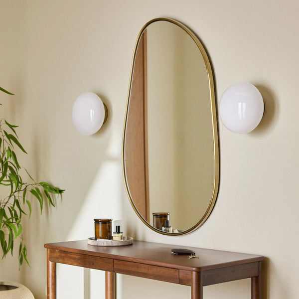 Cava Asymetrical Brass Wall Mirror