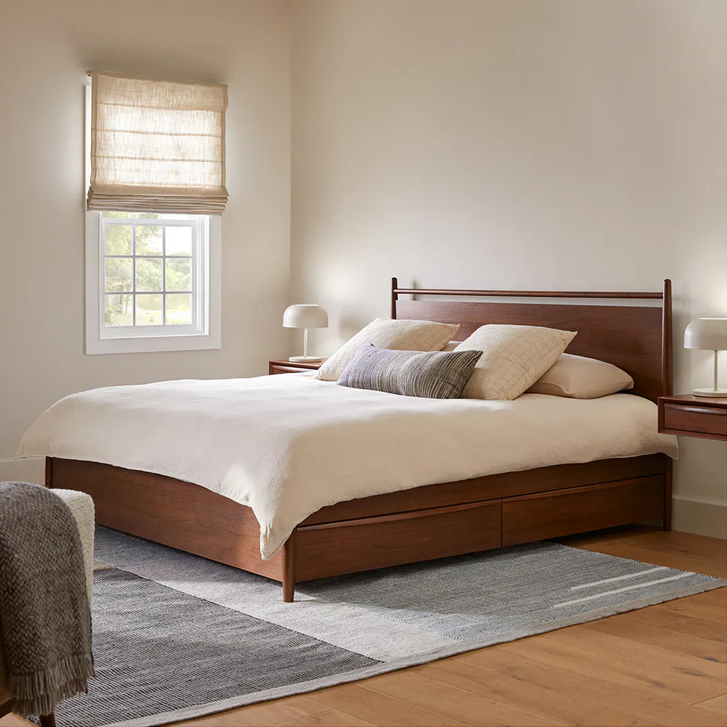 Lana King Panel Storage Bed - Walnut