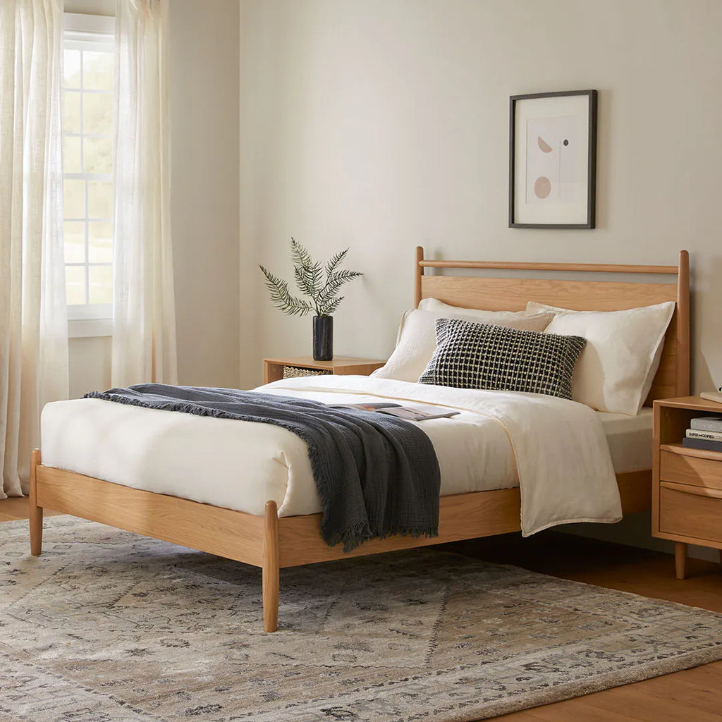 Lana Full Panel Bed - White Oak