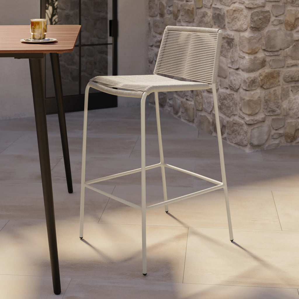 Zeena Outdoor Bar Stool - Taupe