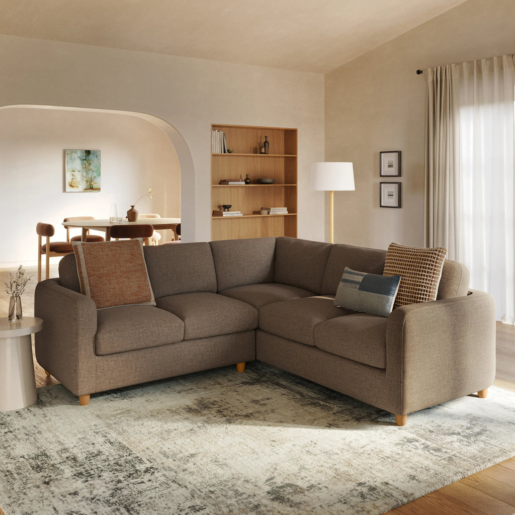 Viti 92" Corner Sectional - Honey Oak and Buckler Brown