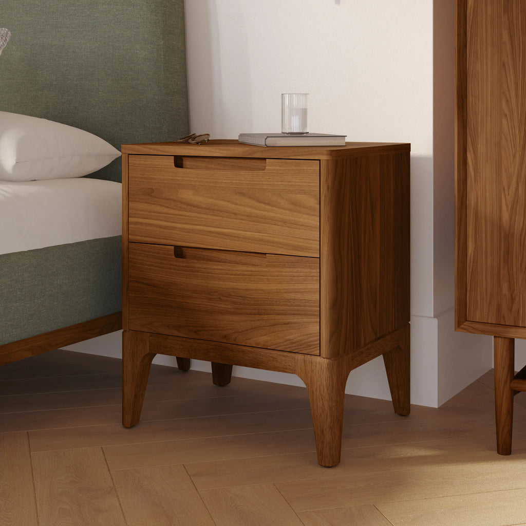 Rosa 2-Drawer Nightstand - Walnut