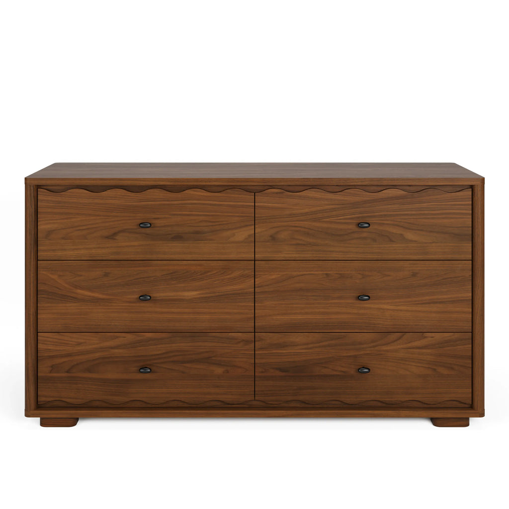 Doe 6-Drawer Double Dresser - Walnut