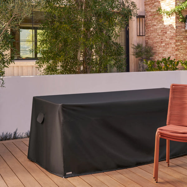 Black Weather Resistant Outdoor Dining Table Cover