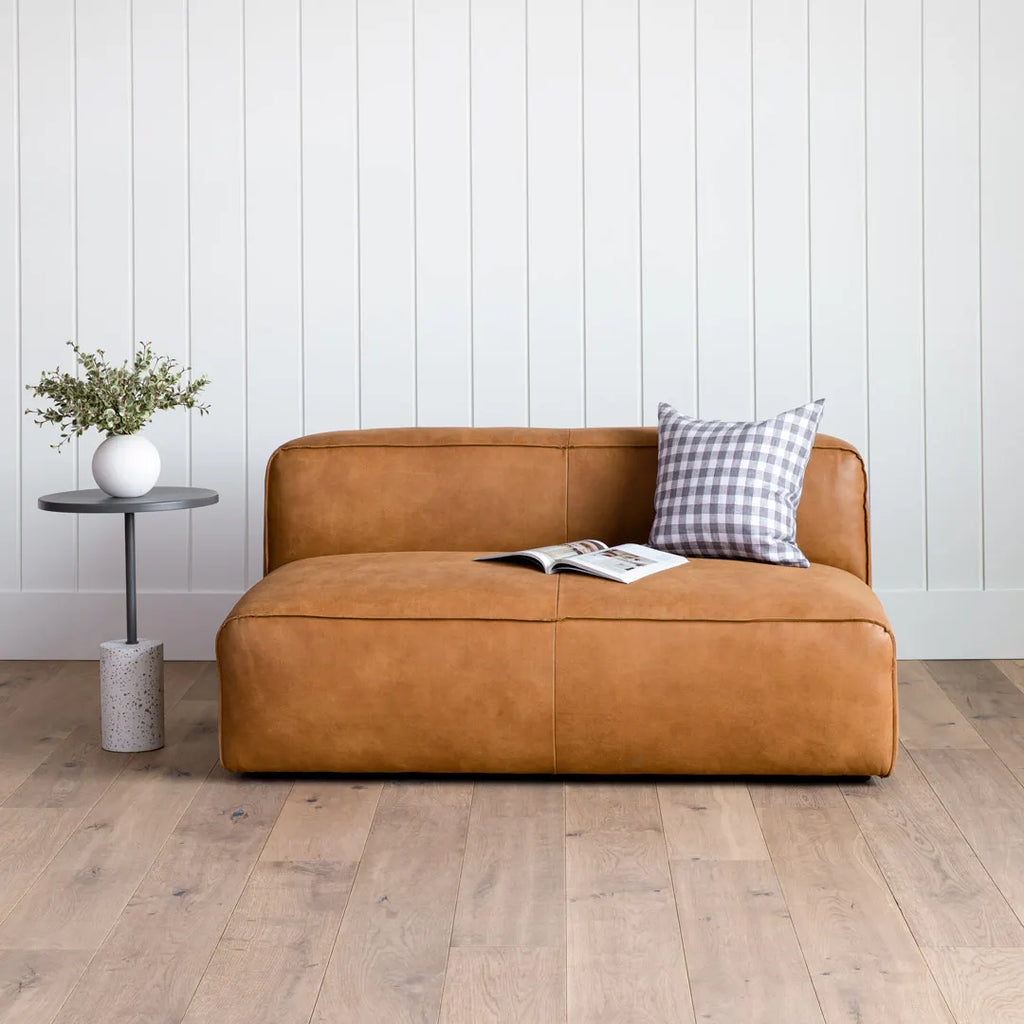 Industrial Rawhide Tan 56" Leather Loveseat