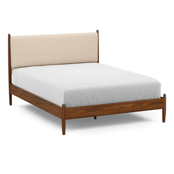 Lana Queen Upholstered Bed - Walnut and Hestia Buff