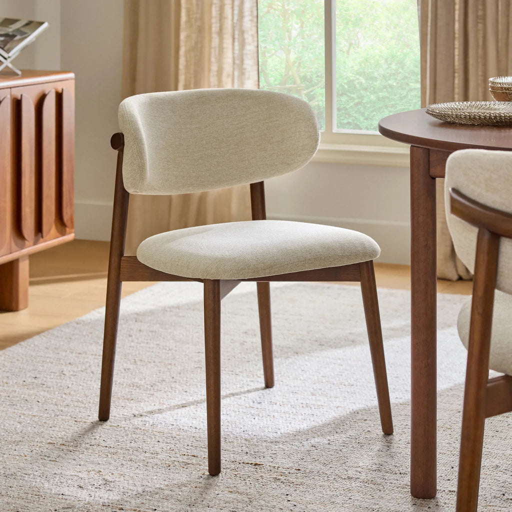 Odena Dining Chair - Walnut and Camelia Ivory (Set of 2)