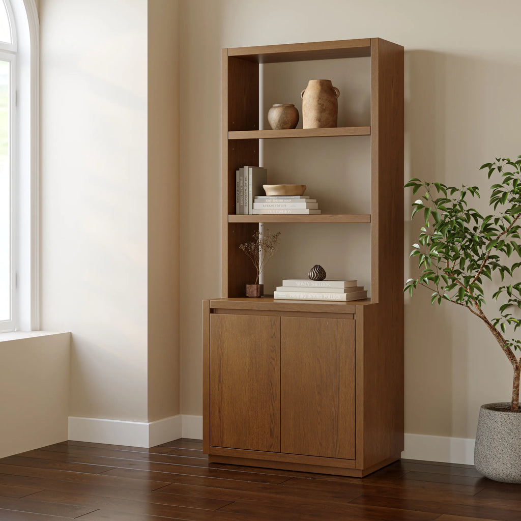 Lea 32" Modular Bookcase - Smoked Oak
