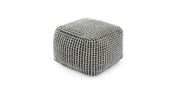 Ren Black Weave Pouf