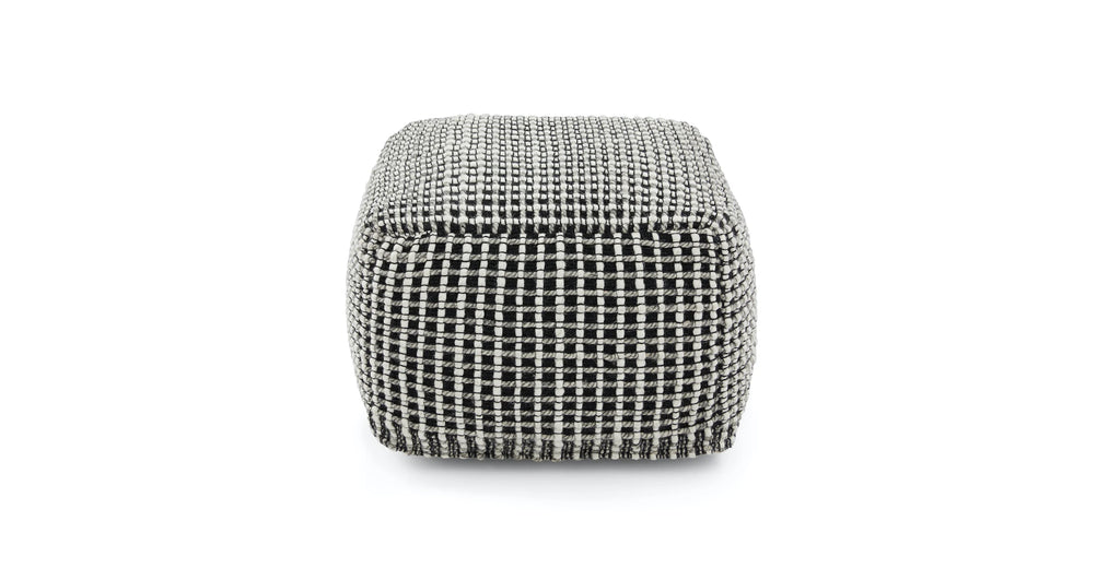 Ren Black Weave Pouf