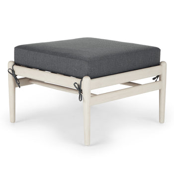 Outdoor Ottoman- Smoked Gray/Washed Oak